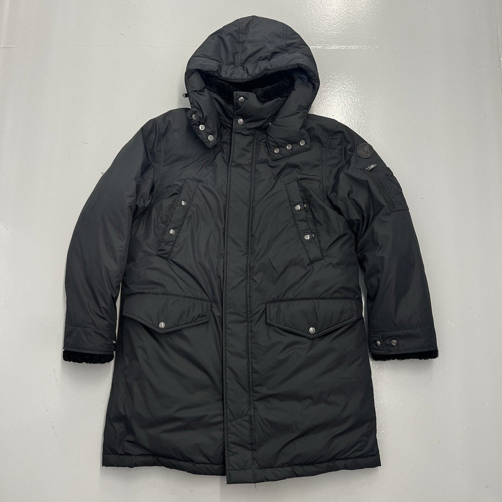 Polo Ralph Lauren Mens Performance Down Parka Black Hooded Winter Jacket Medium